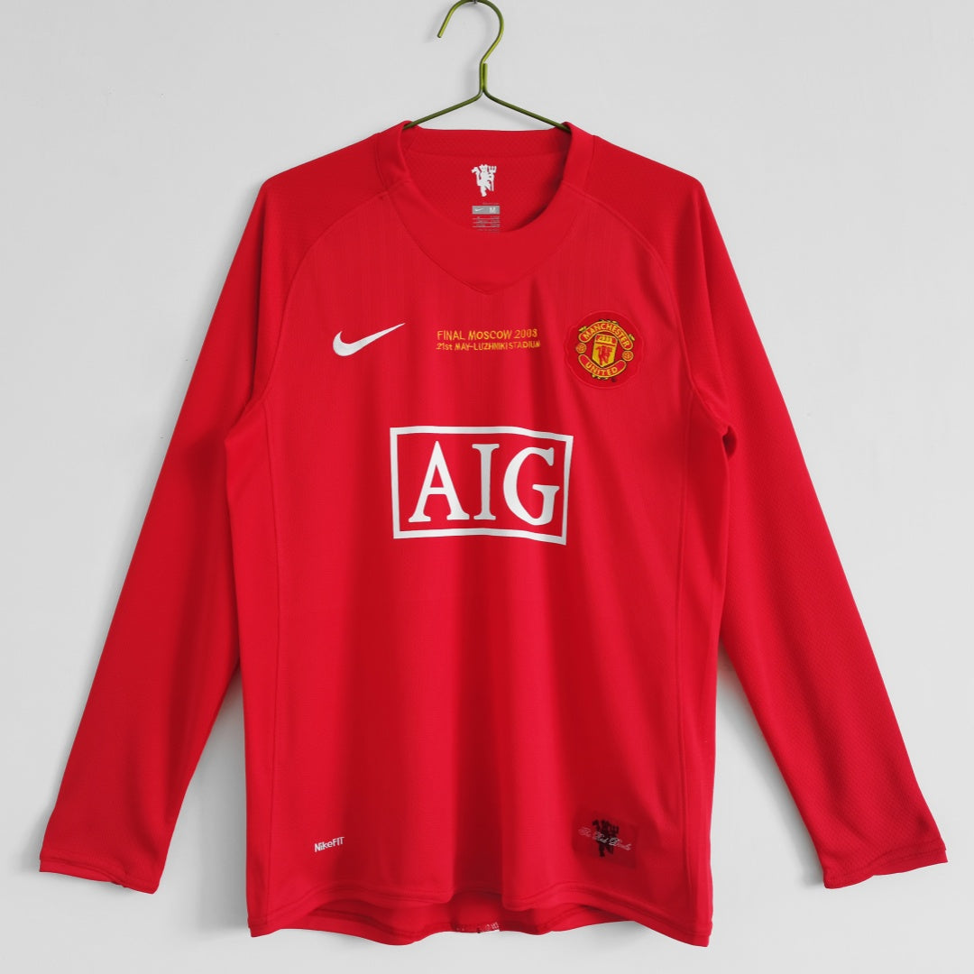Manchester United 2007/08 Home Long Sleeve Retro Jersey